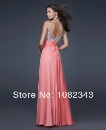33Free Shipping Hot Sales Spaghetti Strap Fashion A-Line Chiffon Floor-Length Prom Gown Beading Evening Dresses2014 | Свадьбы и