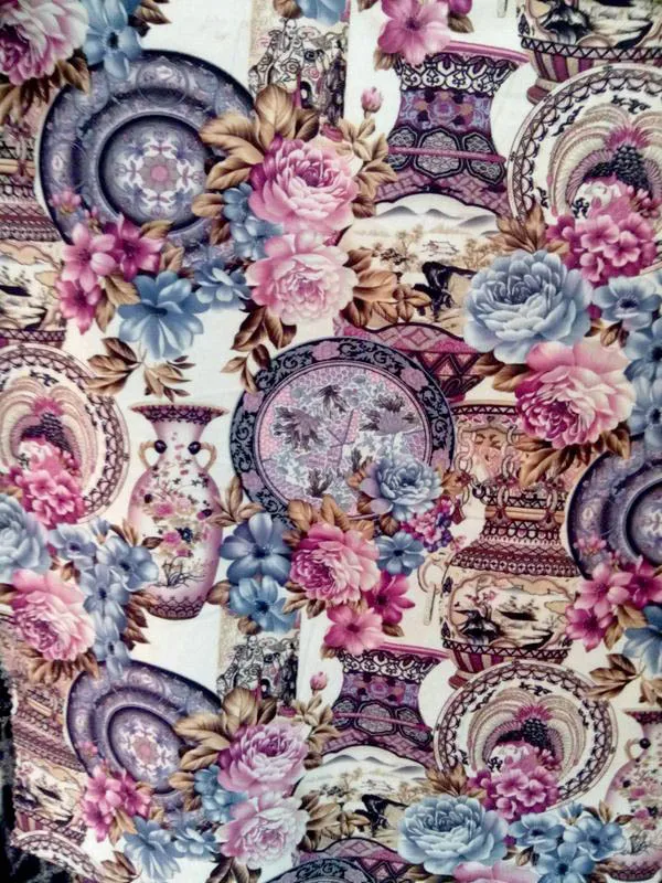 New Arrival Thicker Spandex Printing Hand Draw European comfortable Elastic Dress Fabric Bottle African Design Print fabrics | Дом и сад