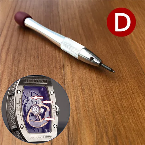 D Стальная специальная отвертка для Audemars Piguet, Bvlgari, Bulova, IWC, Richard Mille, Rocks, Omega watch parts tools - Цвет: D