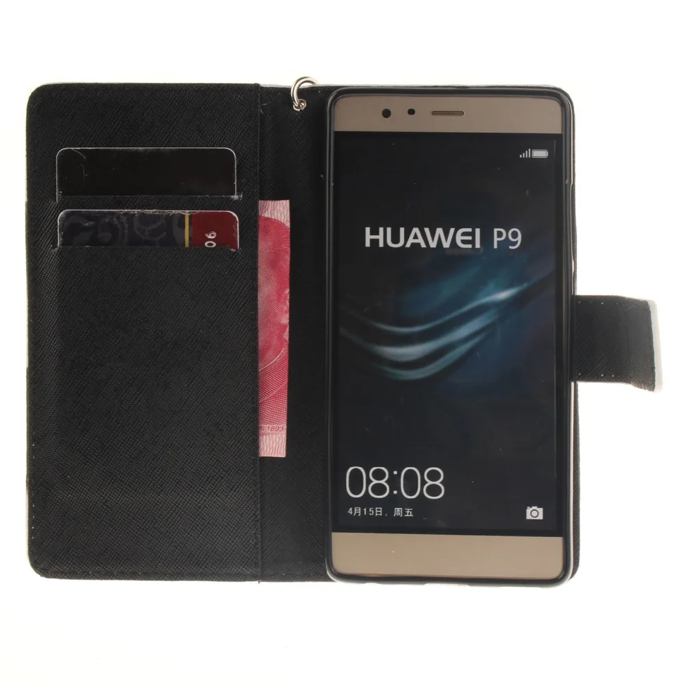 Sinegen Красочные Кожа PU Стенд Бумажник Флип Защита Телефона Чехол для Lite P8 P9 Карты