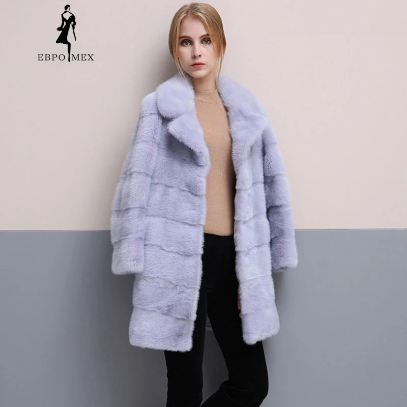 2018 модное тонкое однотонное зимнее светло-розовое меховое пальто импортная