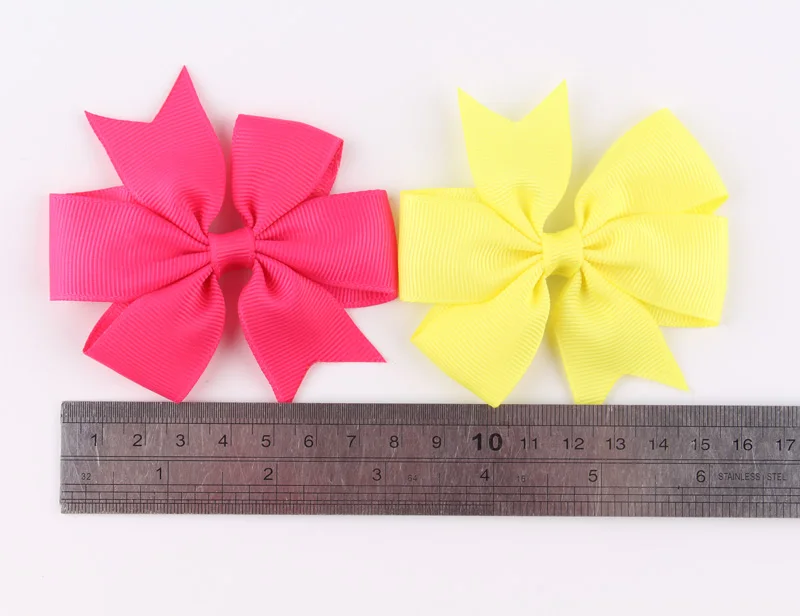 40 шт. цветов заколки для девочек с бантом из ленты металлические волос бантами