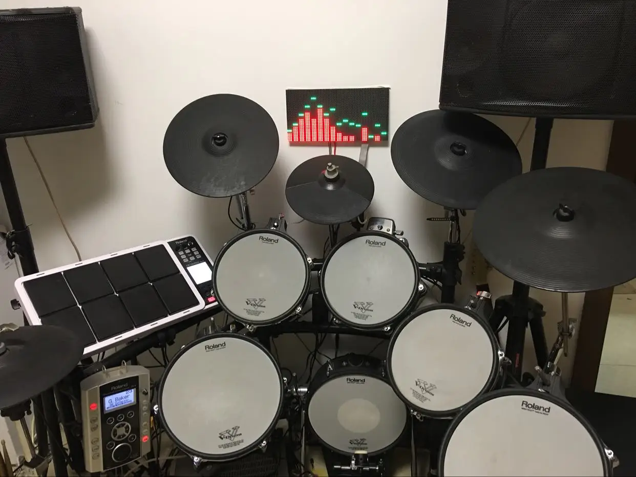 Drum Kit Train Monitor светодиодный DJ тюнер аудио Электронный музыкальный сигнал спектр дисплей экран KTV автомобильный усилитель мощности MS3264 2048
