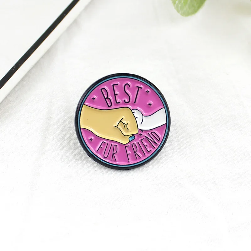 Оригинальная меховая брошка Лучший Друг Человек и животное | Украшения