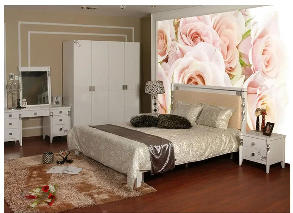 Пользовательские фото обои 3d для стен розовый фон стены живые стильные ванной