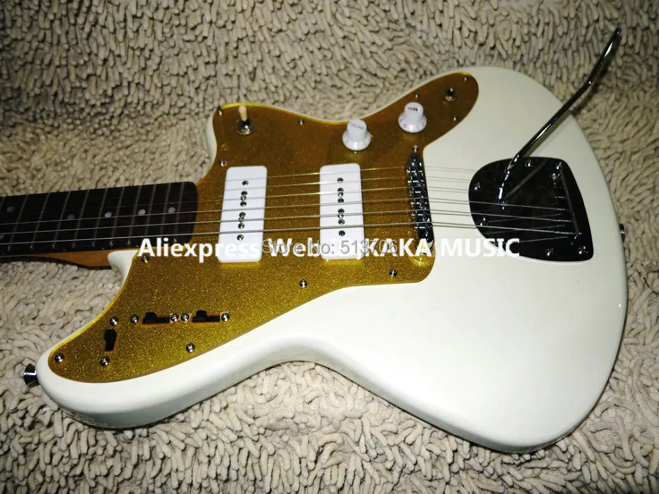 Высококачественные белые электрогитары золотые накладки оптовая продажа гитар