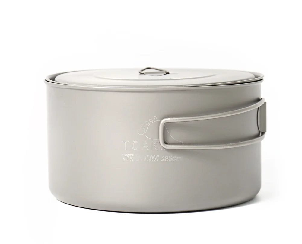 TOAKS POT-1350 чистая титановая походная посуда для улицы, может использоваться в качестве чашек, чаш и сковородок 1350 мл 148 г