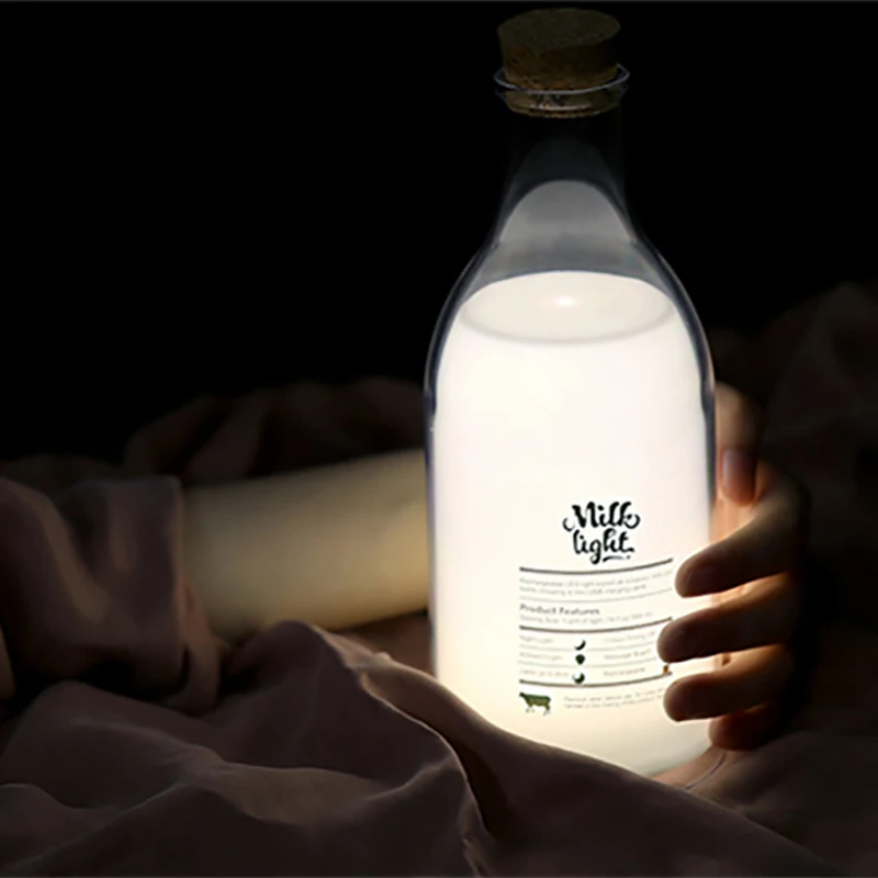 

Creative Milk Bottle Message Night Light Bedroom Luminescence Charging Night Lighting Lamp Sleeping Lamp Kids Birthday Gifts