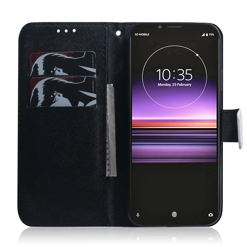 Чехол для Etui Sony Xperia 1 с магнитной застежкой из искусственной кожи изображением