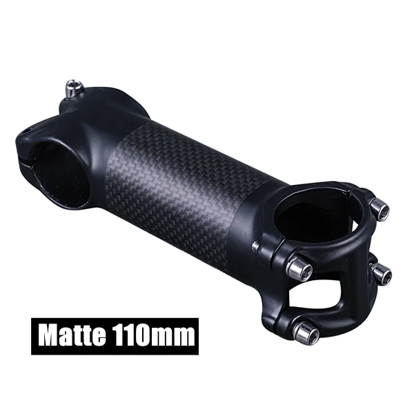 Matte 110mm Горные Запчасти для шоссейного велосипеда алюминий+ 3 K карбоновый вынос руля велосипеда зажим 31,8 мм длина 60 мм/70 мм/80 мм/90 мм/100 мм/110 мм/120 мм - Цвет: Matte 110mm