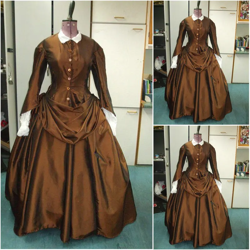 Платье в стиле викторианской войны 1860s платье Civil war костюм Скарлетт Ренессанс для