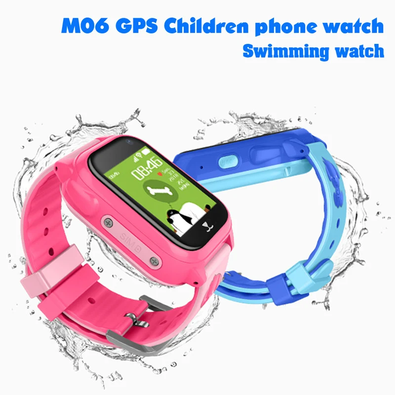 Детские Смарт часы M06 с GPS водонепроницаемые IP67 телефон 1 44 дюйма цветной