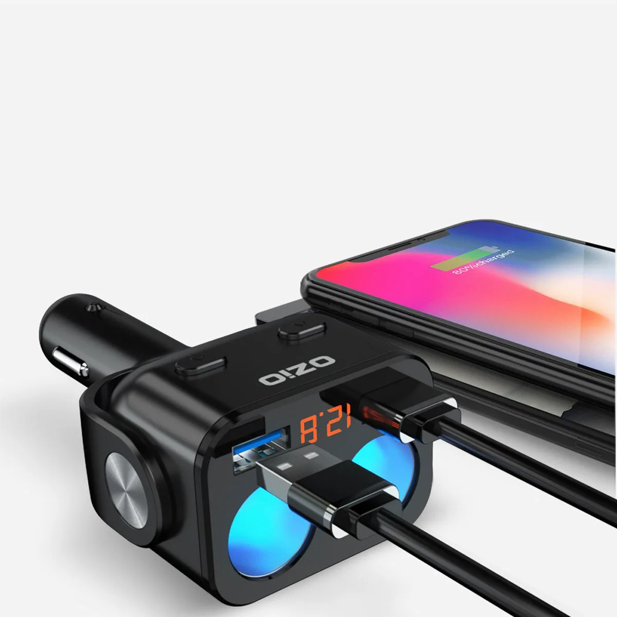 DC 12/24V Car Auto Cigar Lighter Splitter Dual USB 5.8A Charger Adapter Voltage Diagnose Display A20 | Автомобили и мотоциклы