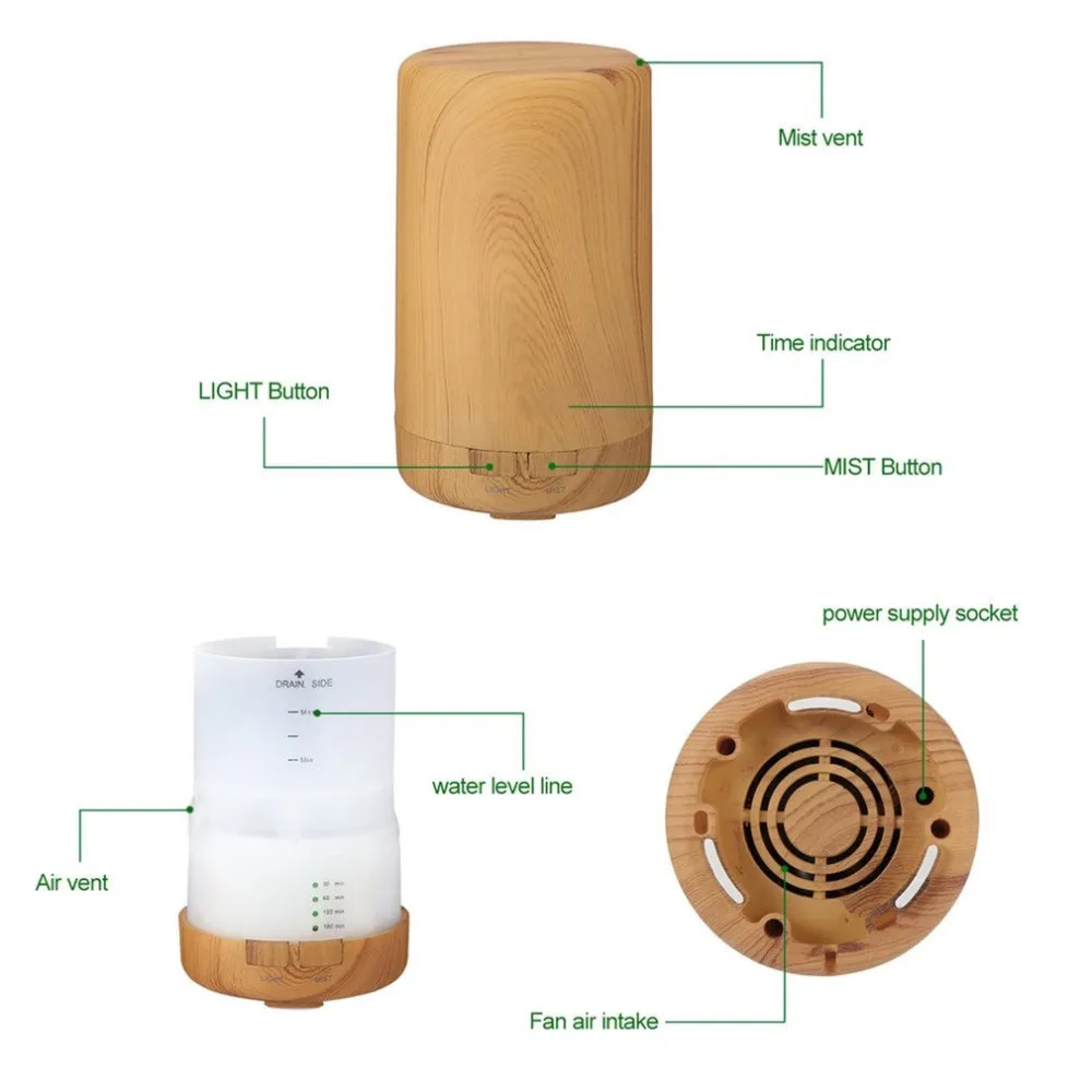 Мини-диффузор для ароматерапии деревянный Электрический usb-диффузор эфирных