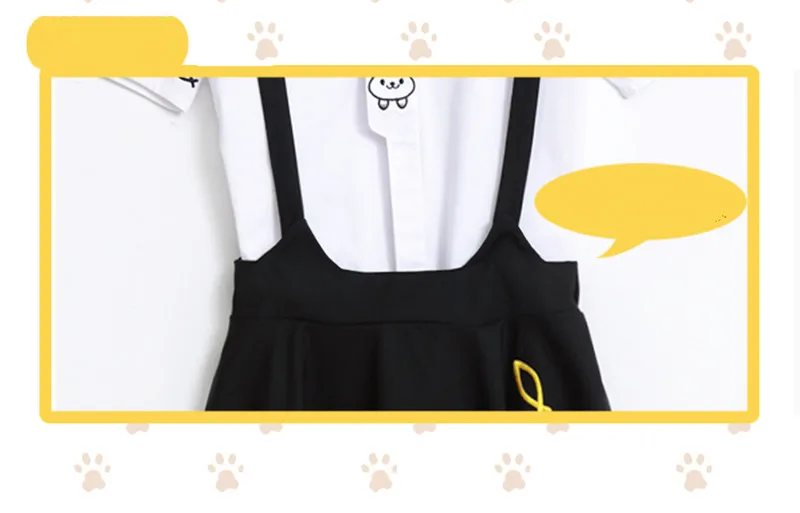 Anime Game Neko Atsume Cosplay costume High Quality Shirt+Suspender Skirt Suit | Тематическая одежда и униформа