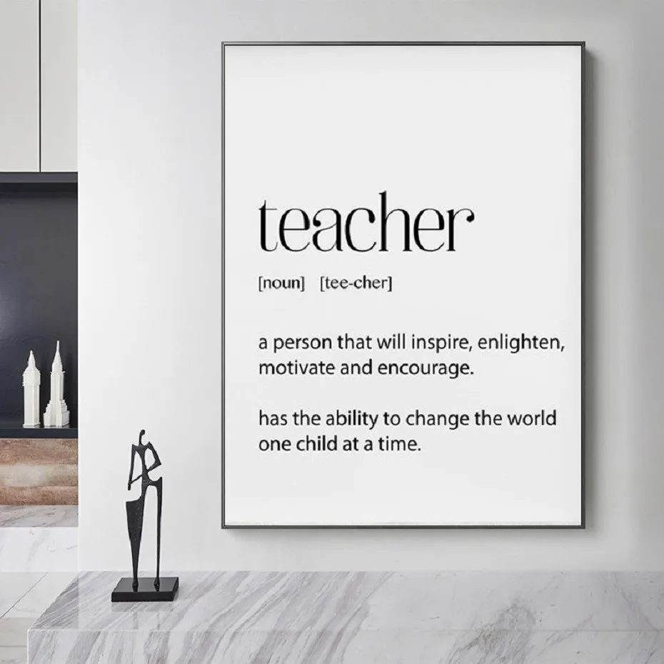 Подарки для учителей определение удовлетворение цитаты печать плакатов Wall Art Живопись холст картины в стиле поп школы и офиса домашний декор