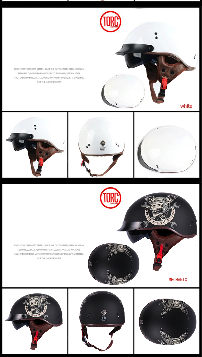 TORC T55 moto rcycle шлем, винтажный шлем Ретро Скутер половина шлем с внутренним козырек объектив casco moto в горошек