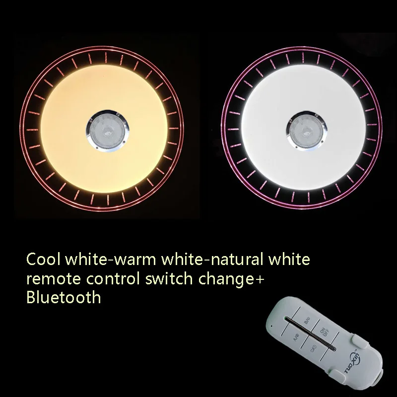 Современный светодиодный потолочный светильник RGB с регулируемой яркостью, 36 Вт, пульт дистанционного управления через Bluetooth, музыкальный светильник для гостиной, детской спальни, потолочный светильник AC85-265V - Цвет корпуса: D model