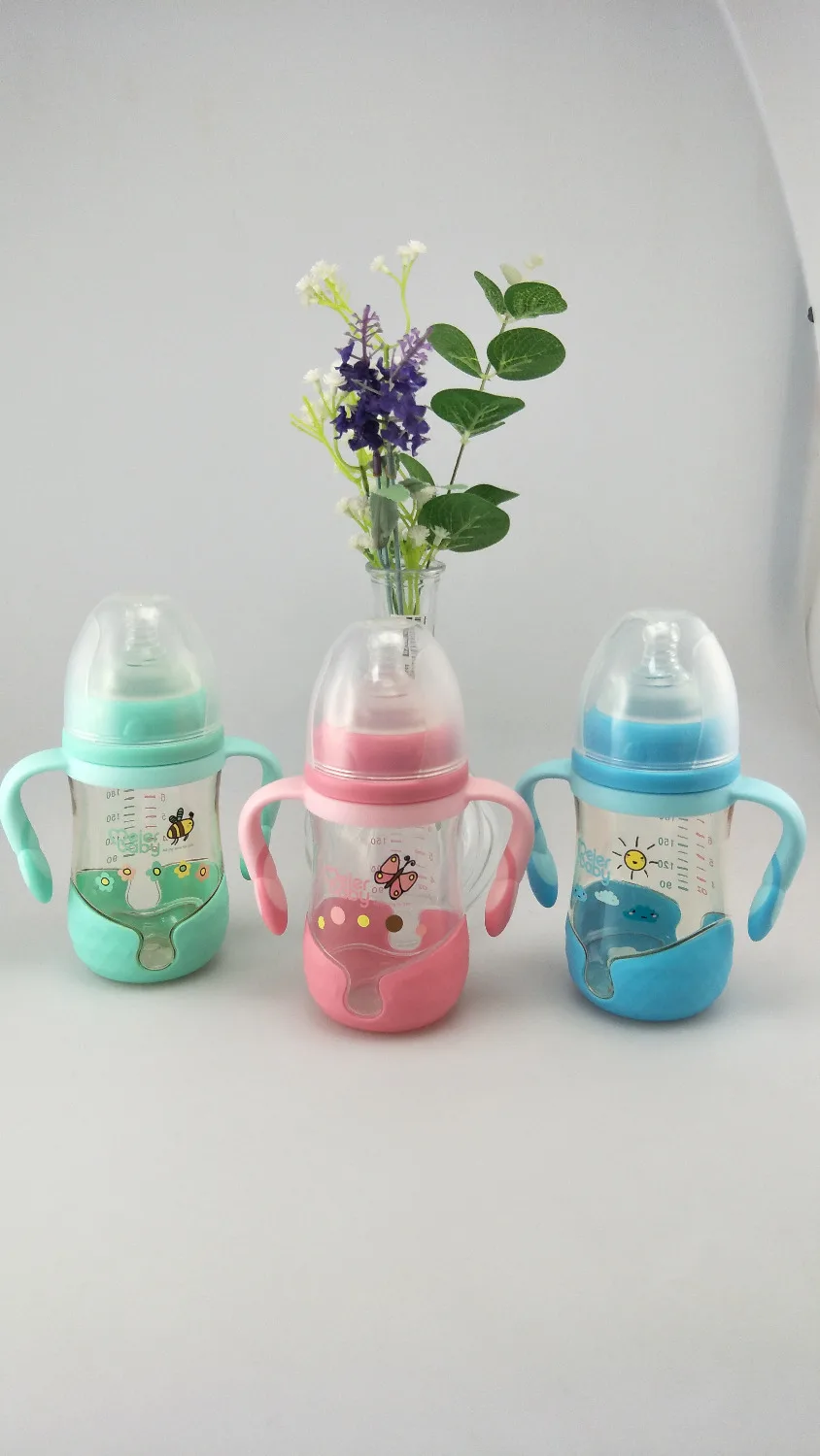 Meierbaby мультфильм PPSU Бутылка (M8215) ощущение груди BPA бесплатно жидкий силиконовый