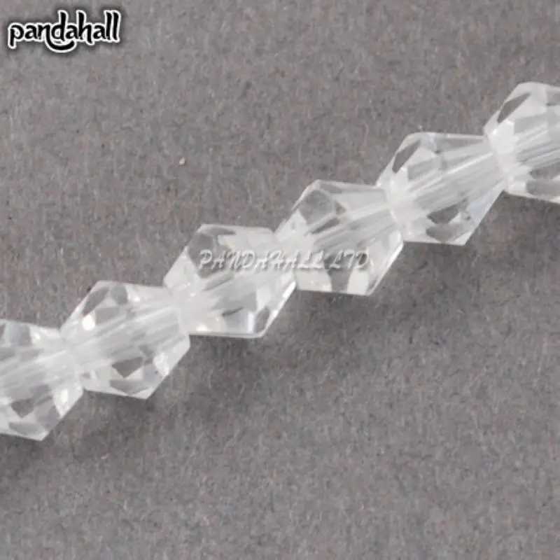 

Glass Beads Strands, Faceted, Bicone, 6x6mm, Hole: 1mm; about 50pcs/strand, 11.4