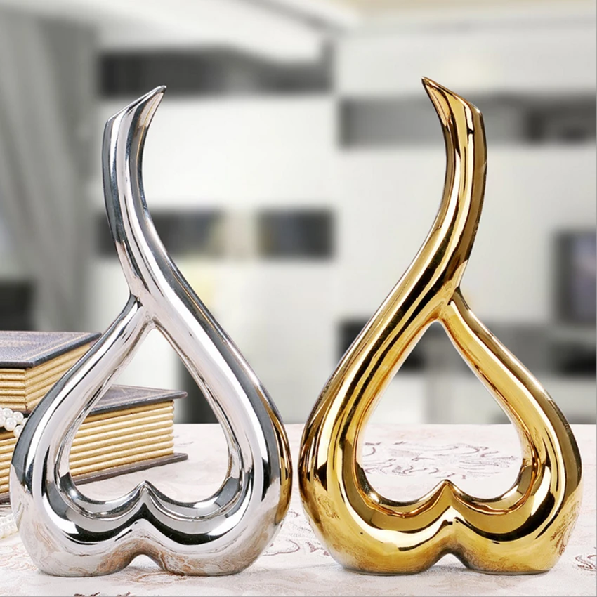 

Europe Style fashion home decor modern floral organ master ceramic heart shaped vase ornaments wedding Party Decoration
