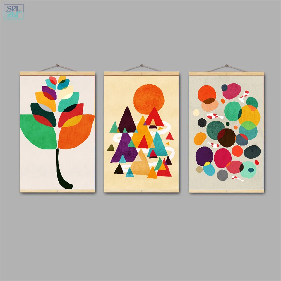 SPLSPL милое мультяшное цветное дерево для детской комнаты декор абстрактная