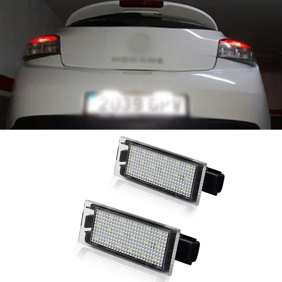 

2Pcs 12V White LED Number License Plate Light For Renault Twingo Clio Megane Lagane 2006