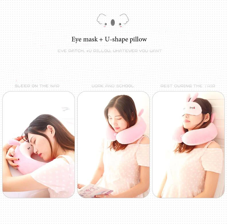 Удобная подушка для путешествий с мультяшным животным u образной формы памятью