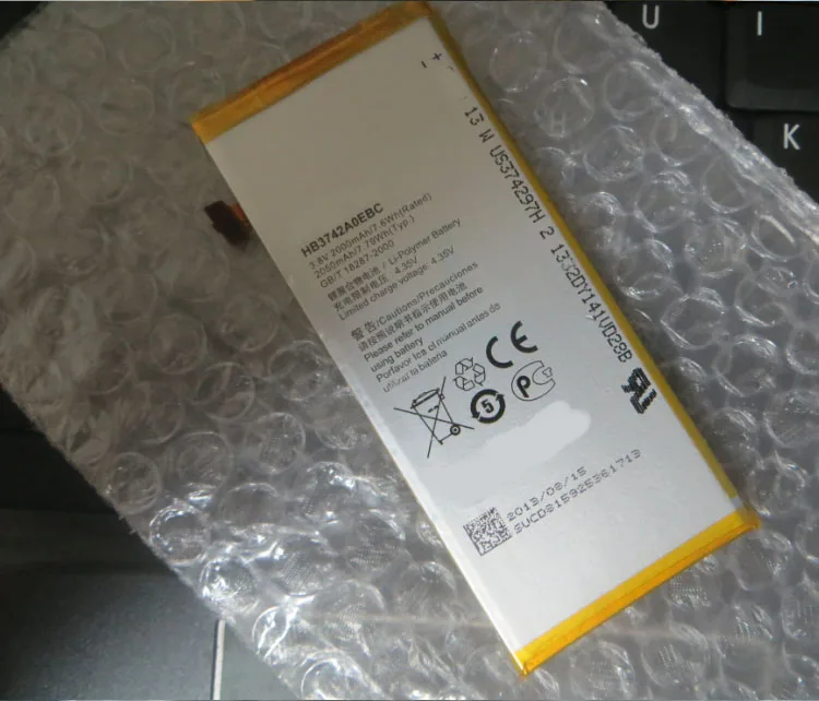 

100% Original Backup 2000mAh HB3742AOEC Battery For Huawei Ascend P6 Smart Mobile Phone + + Tracking Number