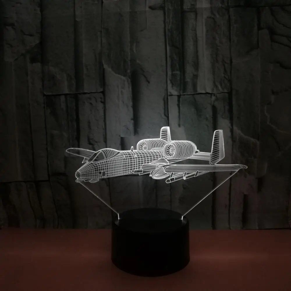 3d лампа для самолета с дистанционным управлением 7 цветов креативное