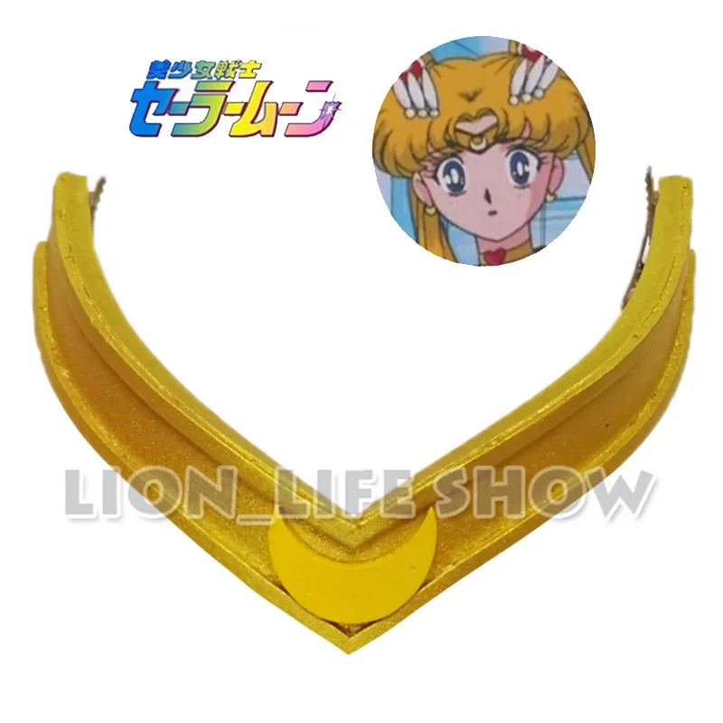 

25th Anniversary Moonlight Memory Anime Moon Tiara Tsukino Usagi Headwear Headband Ear clip Cosplay Prop Accessory