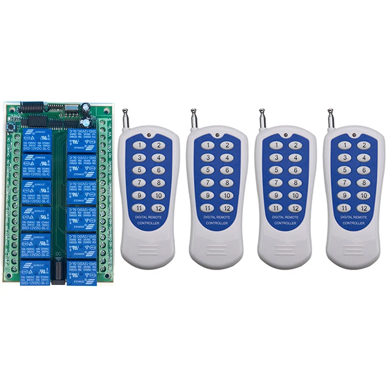 DC 12V 24V 10A 12 CH 12CH RF Беспроводной переключатель системы дистанционного управления