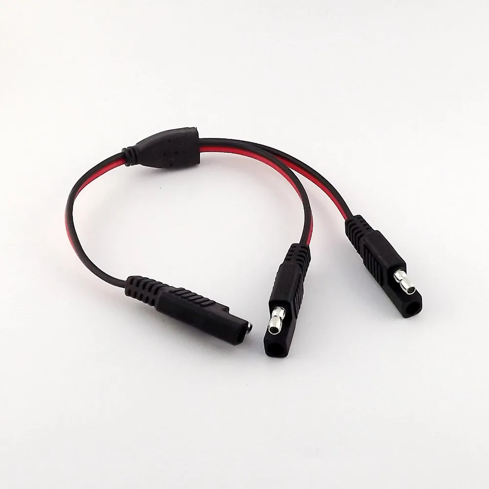 1pcs SAE To 2X SAE Battery DC Power Automotive DIY Connector Y Splitter 18AWG Extension Cable Cord 30cm