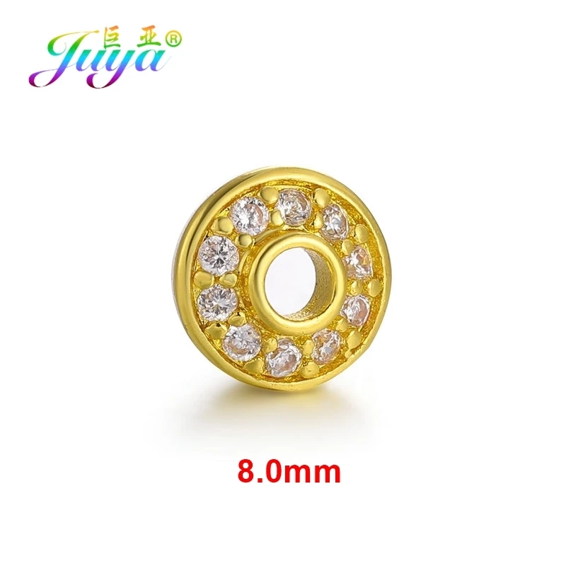 Gold 8.0mm Juya DIY Ювелирные изделия с кистями компоненты 8 10 12 мм украшение круглый цветок разделитель бусины шапки Аксессуары для ювелирных изделий - Цвет: Gold 8.0mm