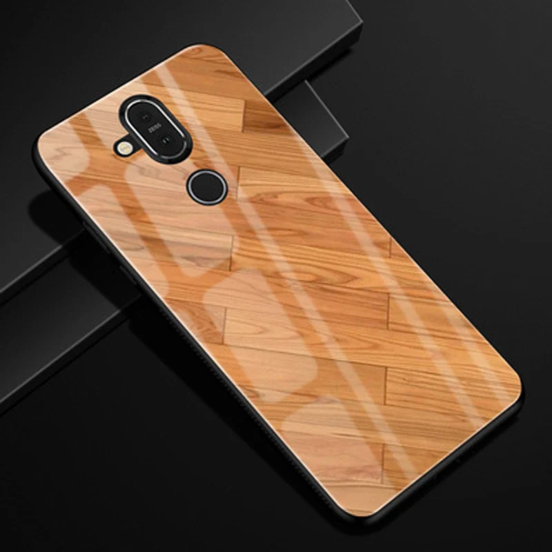 Чехол из закаленного стекла для Nokia 7 1 Plus мягкая силиконовая рамка жесткая задняя
