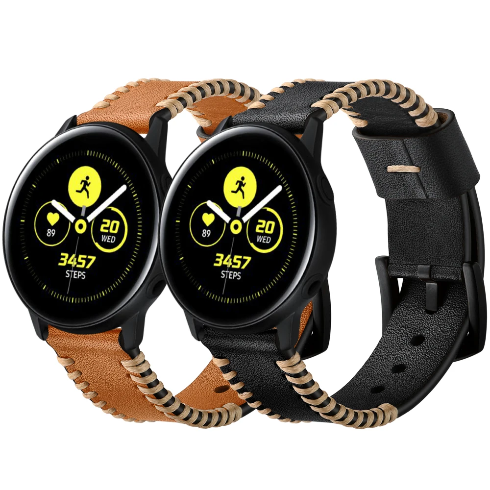 Коричневый ремешок ручной работы из натуральной кожи для samsung Galaxy Watch Active Мужской