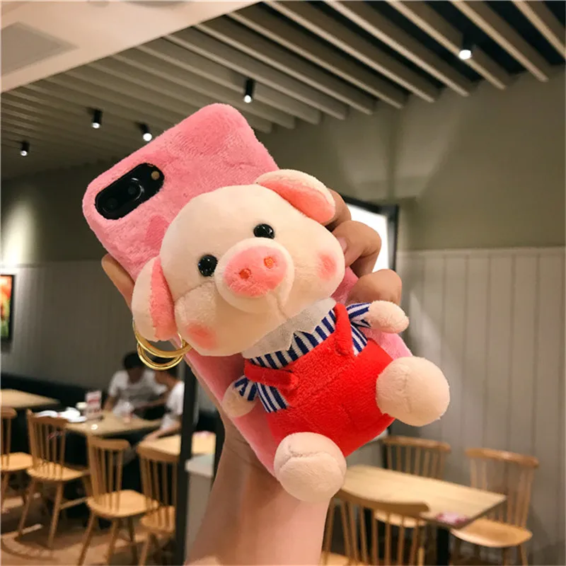 Ainike мягкий пушистый кукольный чехол для iPhone X 5S SE 6S Plus 7Plus 8Plus XR XS MAX 3D милый