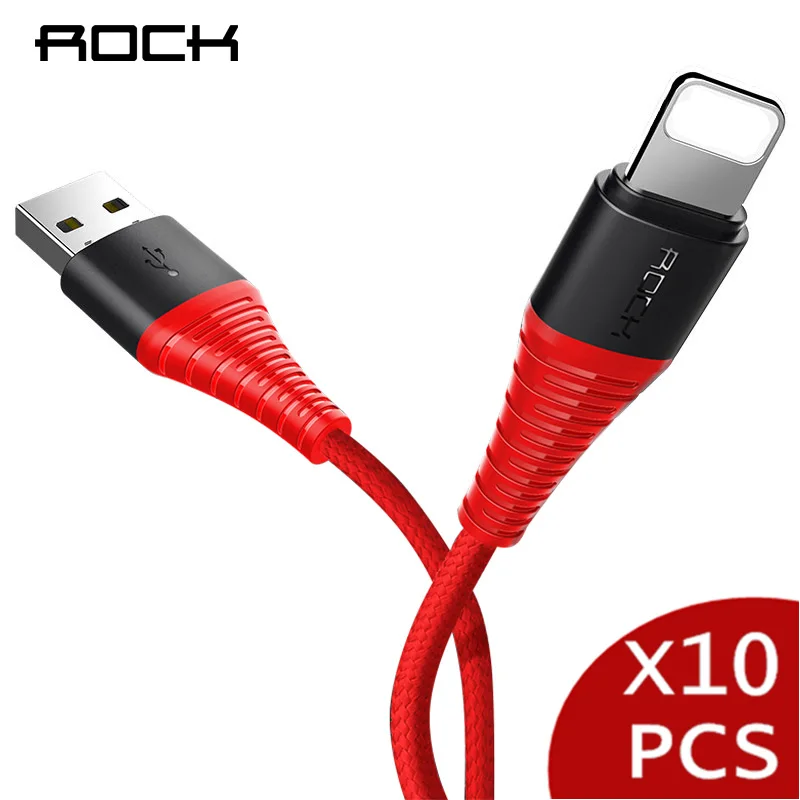 10 Pack ROCK USB Cables for iPhone Charger Phone Cable Type C Data Sync Cord Micro For Xiaomi Samsung Huawei | Мобильные телефоны и