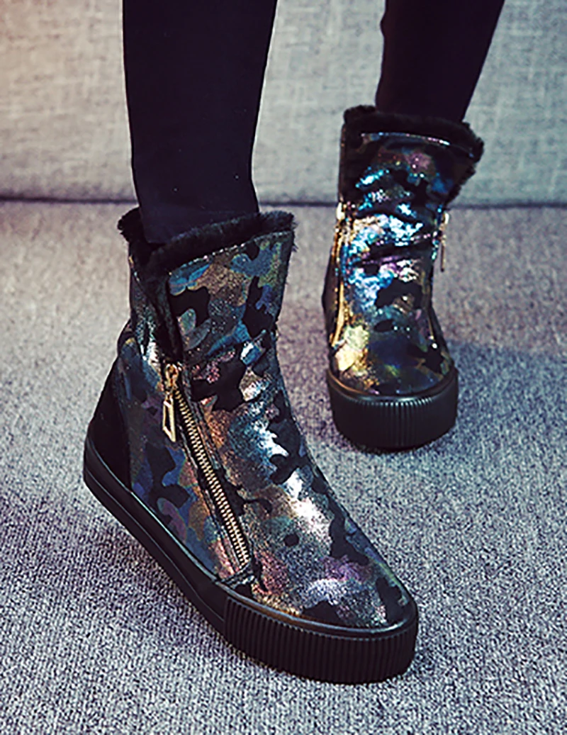 Новинка красивые женские зимние ботинки повседневная женская обувь на плоской