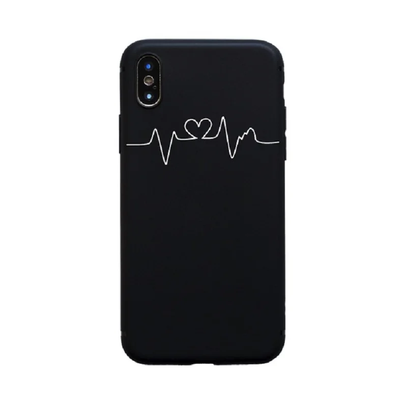 Черный чехол для iPhone 7 Plus девчачье сердце панда iphone 8 X 5 5S SE аксессуары простой узор