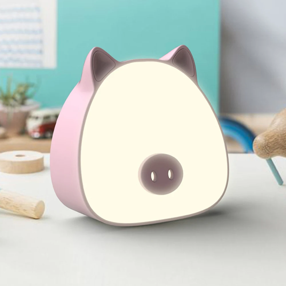 Светодиодный датчик движения ночник USB свинка лампы Современные для детей