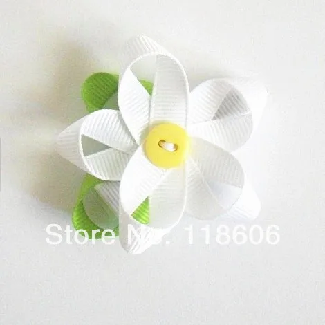120 шт. новый стиль белая лента цветок фотография Бесплатная доставка|kids hair clips|hair