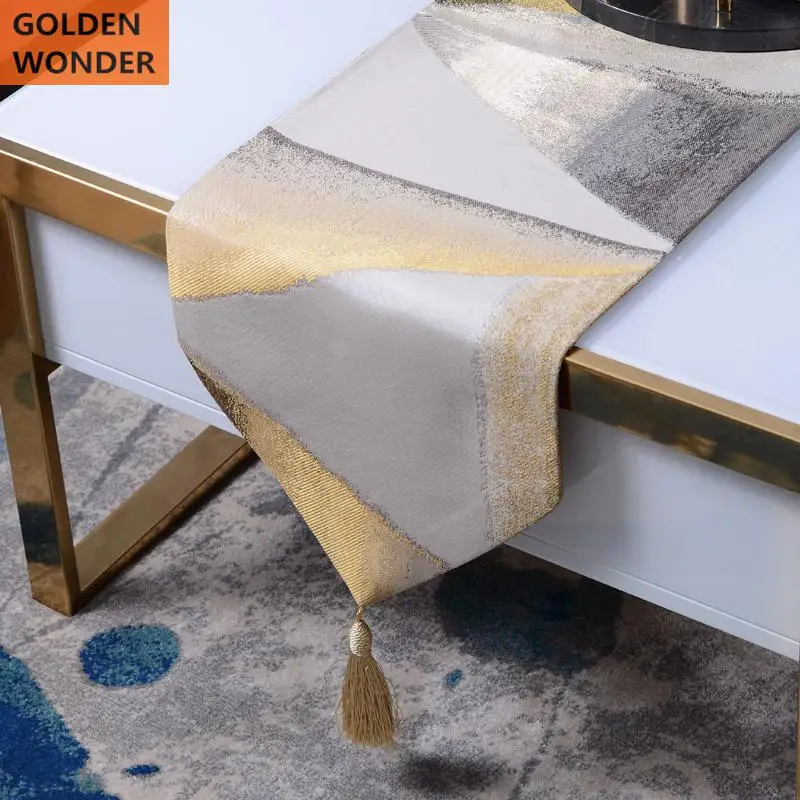 Modern Golden Simple Table Runners Elegant Table Runner Bed Runner