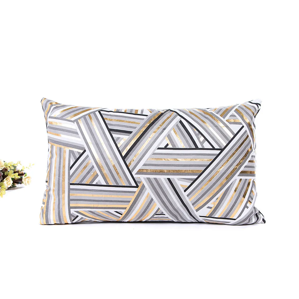 New Year decoration Gold Foil Printing Pillow Case Sofa Waist Throw Cushion Cover Home Decor Christmas Decorations For Home#CG1