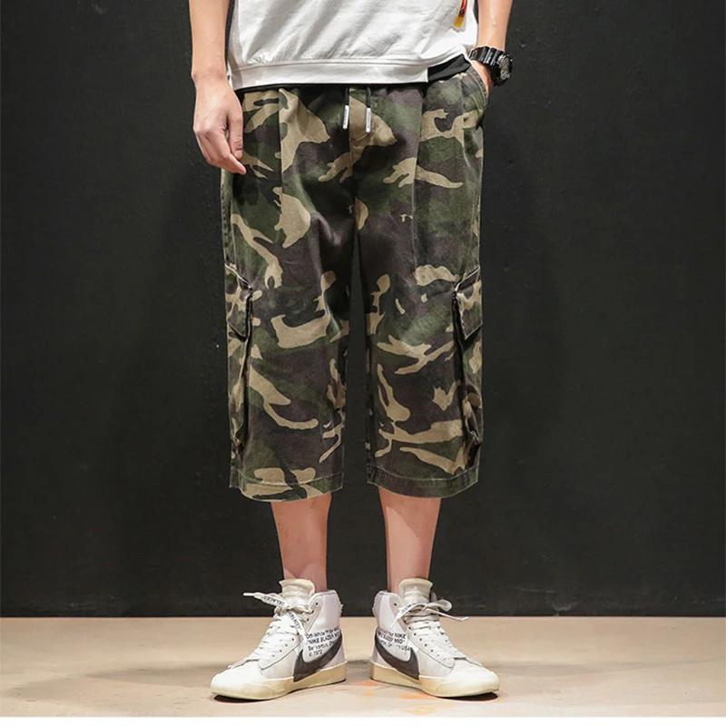 Мужские камуфляжные брюки оверсайз повседневные карго мешковатые для бега улицы