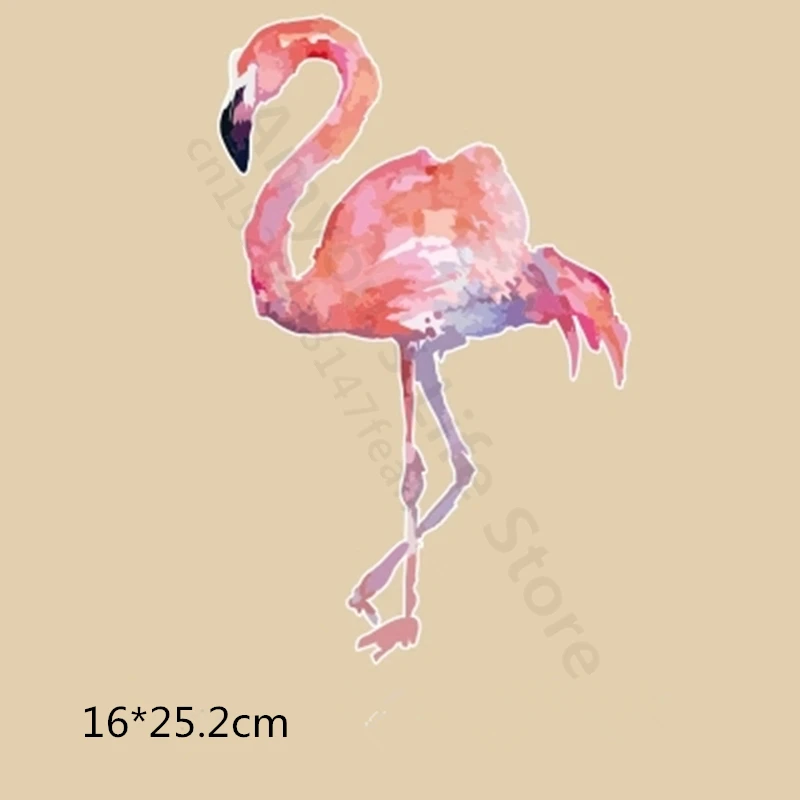 Fire Flamingo Мультфильм бумага для пирографии наклейки девочек одежда термопечать