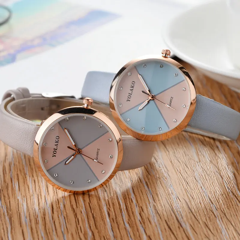 Модные женские наручные часы розового золота роскошные повседневные с ремешком