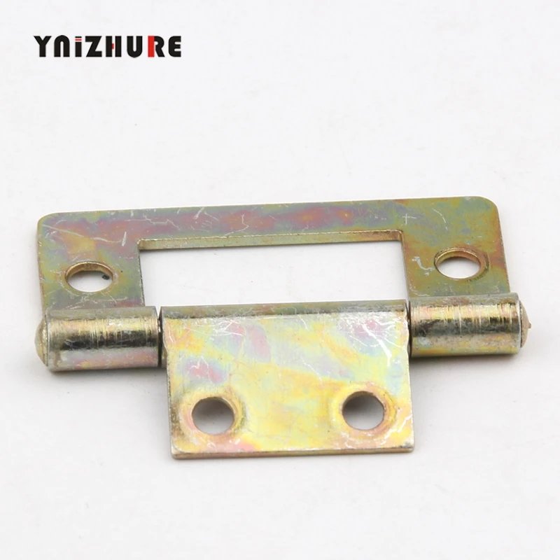 2PCS Nesting page Plating color Cabinet Door Luggage Iron Hinge,4 Holes Decor,Furniture Decoration Single Side Hinge Vintage
