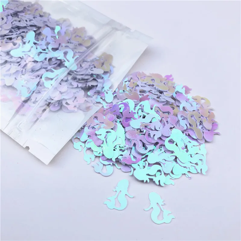 AB White Color 600 шт./упак. красочные Русалка Форма свободные тесьма с пайетками для шитья, ремесло, Для женщин одежды сумки, детская одежда ручной работы DIY аксессуары - Цвет: AB White Color