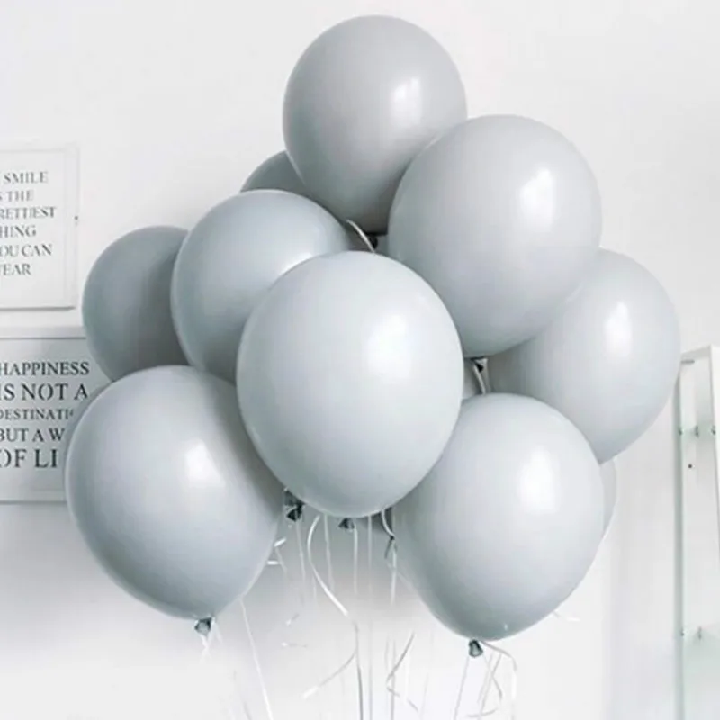 Светло-серый 10 шт. серый Макарон Пастель воздушные шары букет Baby Shower переезд детской комнаты День рождения Свадебные украшения - Цвет: Светло-серый